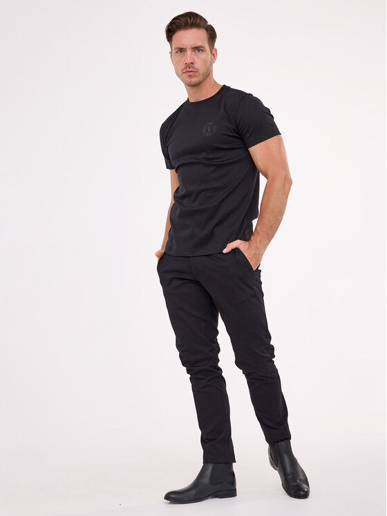 VILLARO VILLARO T-Shirt TSH028VIM Czarny Regular Fit
