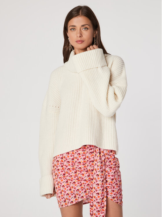 Rage Age Rage Age Bluză cu gât Michelle Alb Relaxed Fit