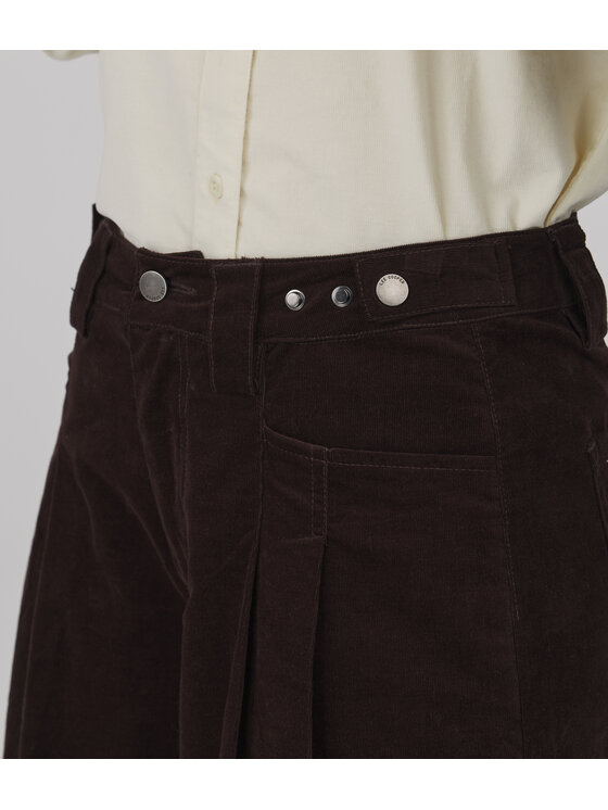 Lee Cooper Lee Cooper Spodnie materiałowe GAJA Brązowy ciemny Wide Leg