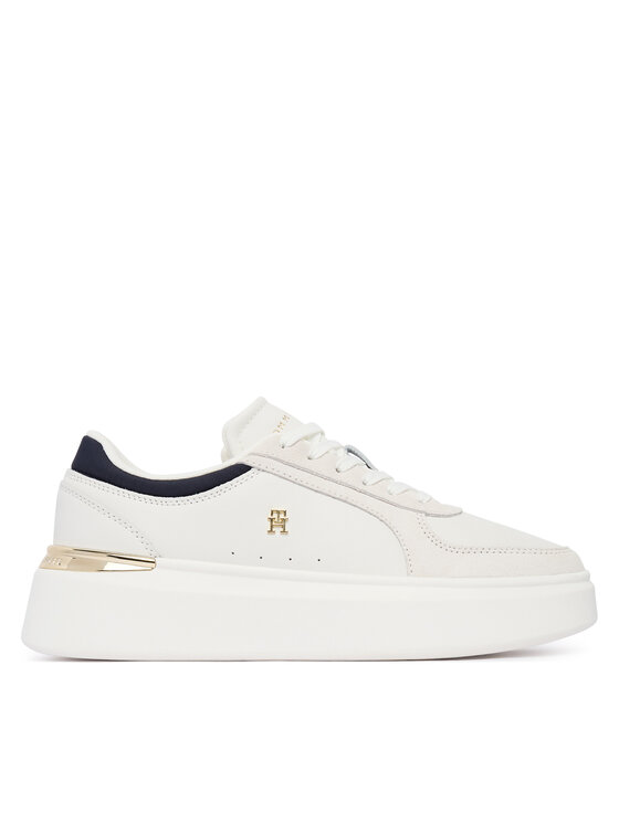 Tommy Hilfiger Tommy Hilfiger Sneakersy Th Satin Platform Sneaker FW0FW09307 Écru