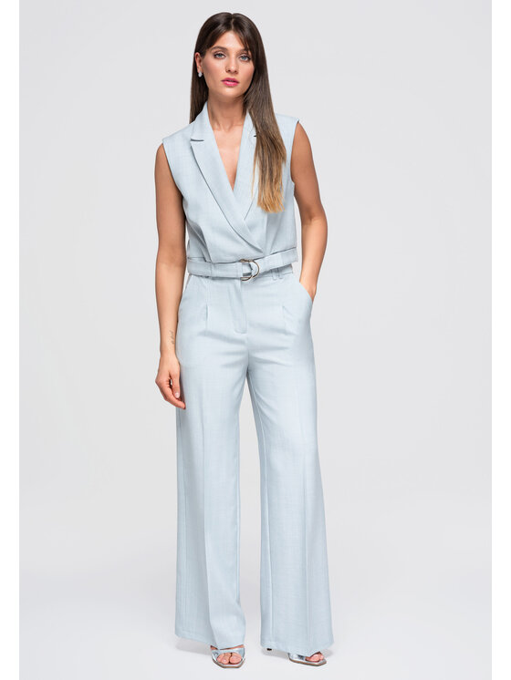Ombre Ombre Kamizelka OW-VE-E0005 Niebieski Loose Fit
