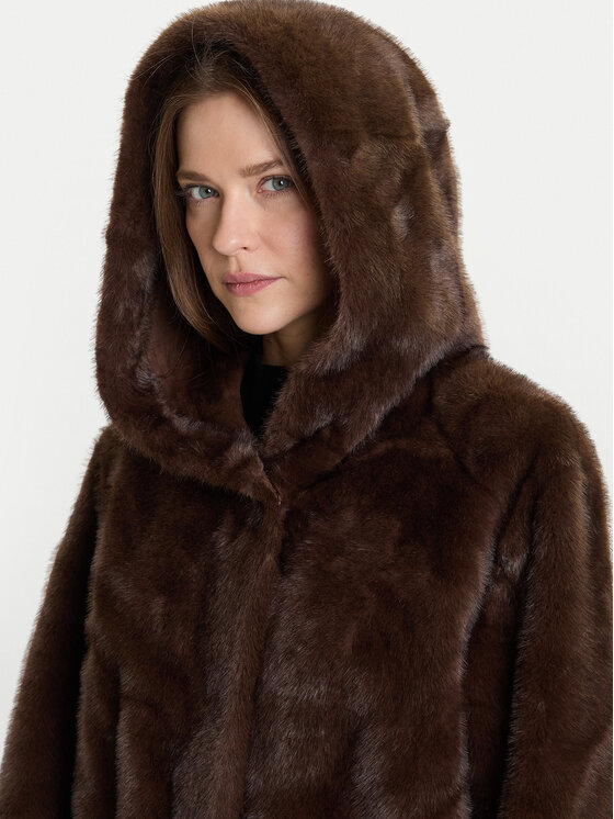 Rinascimento Rinascimento Кожено палто CFC0122225003 Кафяв Regular Fit