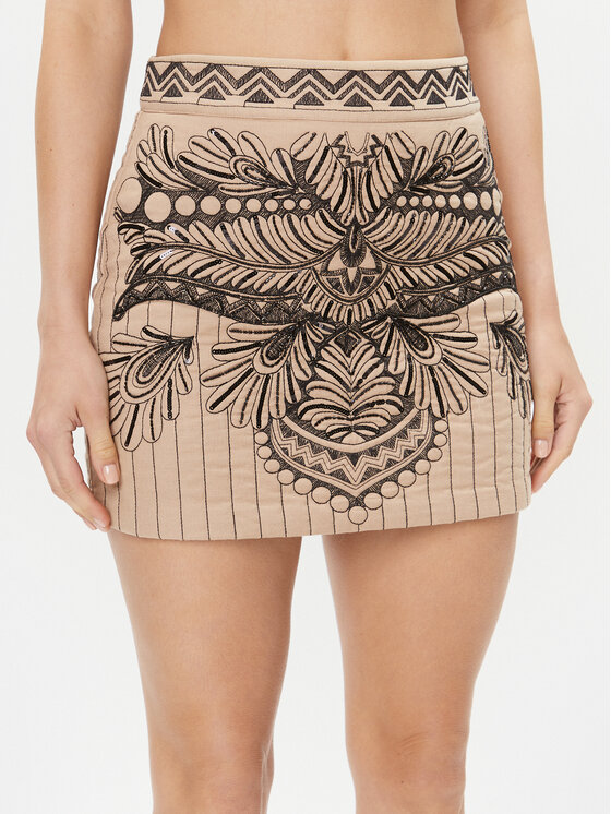 TWINSET Mini sukňa 232TP2672 Béžová Slim Fit