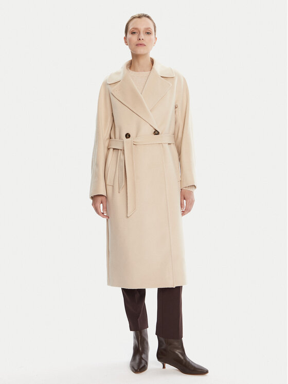 Weekend Max Mara Weekend Max Mara Gyapjú kabát Resina 2525016031 Bézs Regular Fit
