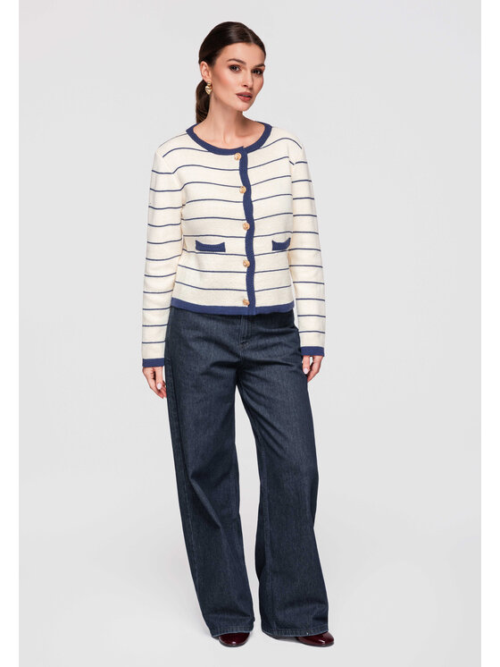 Ombre Ombre Kardigan OW-SWCD-0101 Granatowy Regular Fit