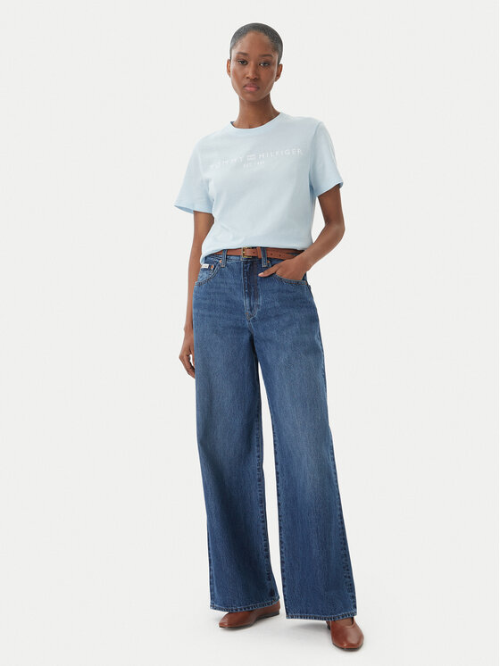 Tommy Hilfiger Tommy Hilfiger T-Shirt WW0WW40276 Hellblau Regular Fit