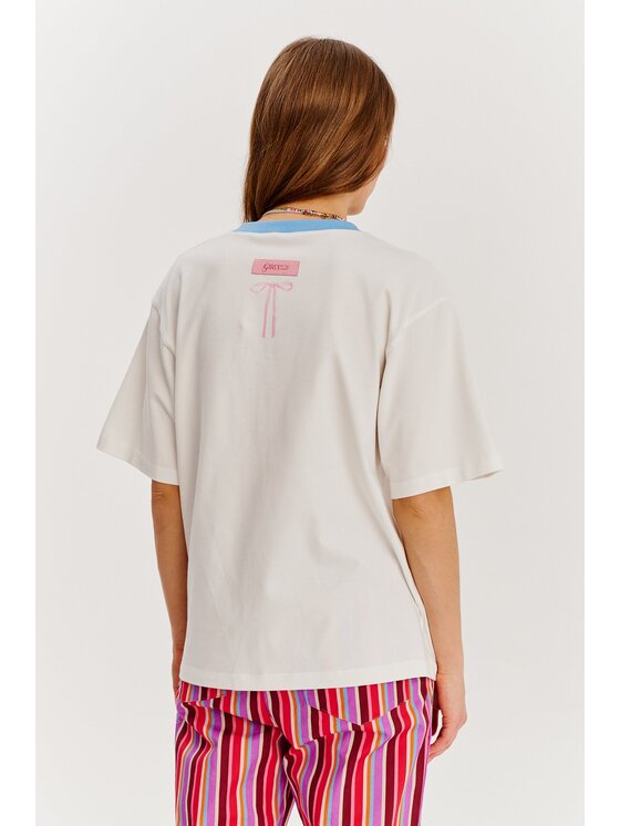 NAOKO NAOKO T-Shirt Softly Strong Bílá Regular Fit