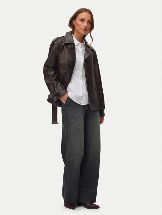 Vero Moda Vero Moda Яке от имитация на кожа Gabby 10348783 Тъмнокафяв Regular Fit