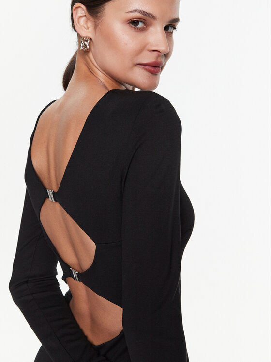 ROTATE ROTATE Ежедневна рокля Jersey Cut-Out RT2318 Черен Slim Fit