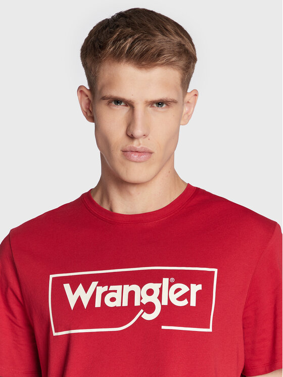 Wrangler Wrangler T-Shirt Frame Logo W70JD3X47 112320763 Czerwony Regular Fit