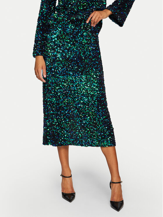Vila Vila Midi szoknya Faith 14102263 Zöld Regular Fit