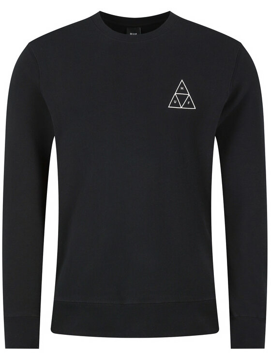 HUF HUF Bluza Essentials Tt Crew PF00101 Czarny Regular Fit