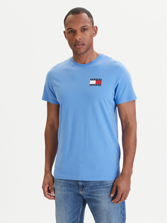 Tommy Jeans Tommy Jeans Marškinėliai DM0DM20740 Mėlyna Slim Fit