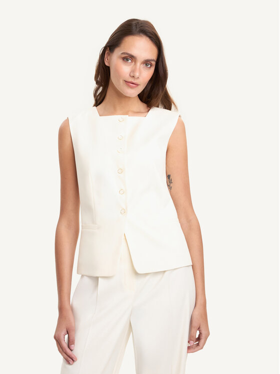KMX KMX Kamizelka 192810009 Écru Fitted Fit
