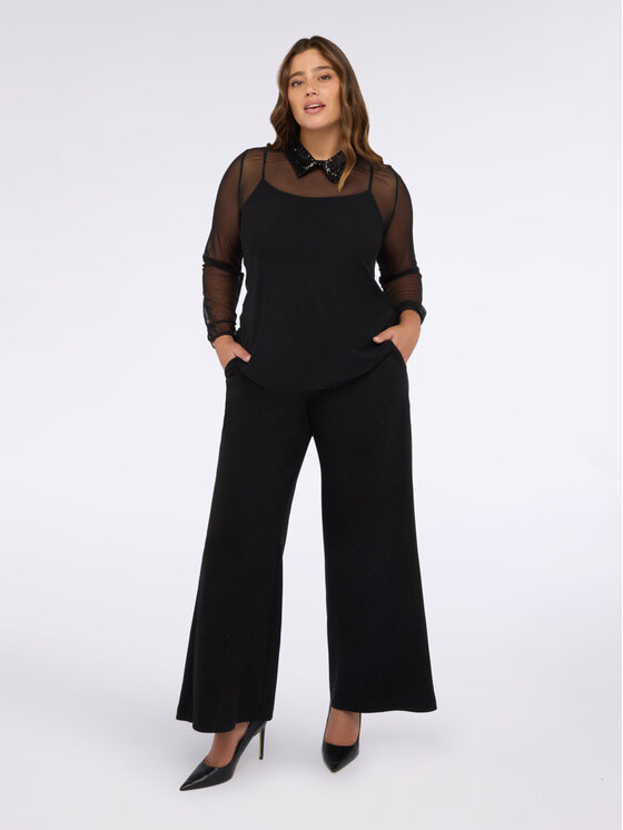 Fiorella Rubino Fiorella Rubino Bluzka G02ML008853N033 Czarny Slim Fit