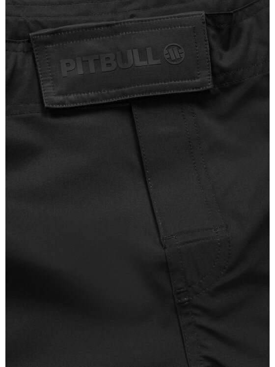 PITBULL PITBULL Szorty sportowe LOGO PALMS Czarny Regular Fit