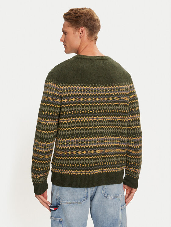 Wrangler Wrangler Sweater Fairisle 112357294 Zöld Relaxed Fit