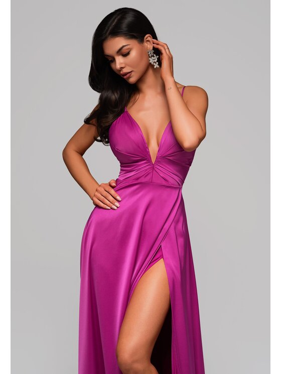 Ombre Ombre Sukienka wieczorowa LA-OM-DLR177 Różowy Regular Fit
