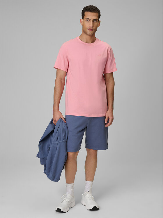 4F 4F T-Shirt BASIC+ Różowy jasny Regular Fit