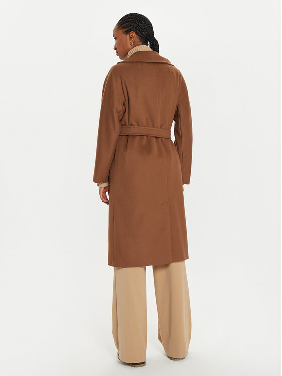 Weekend Max Mara Weekend Max Mara Gyapjú kabát Resina 2425016092 Barna Regular Fit