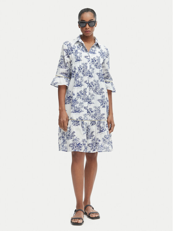 Iconique Iconique Φόρεμα πουκάμισο IC25-076 Λευκό Relaxed Fit