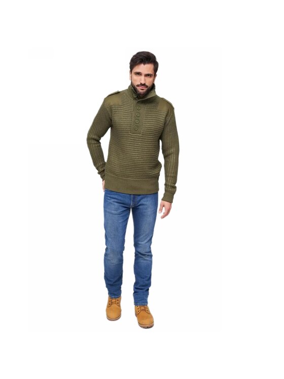 Brandit Brandit Sweter 5027.1 Zielony Regular Fit