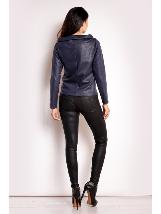 Infinite You Infinite You Blúzka M113 Tmavomodrá Basic Fit
