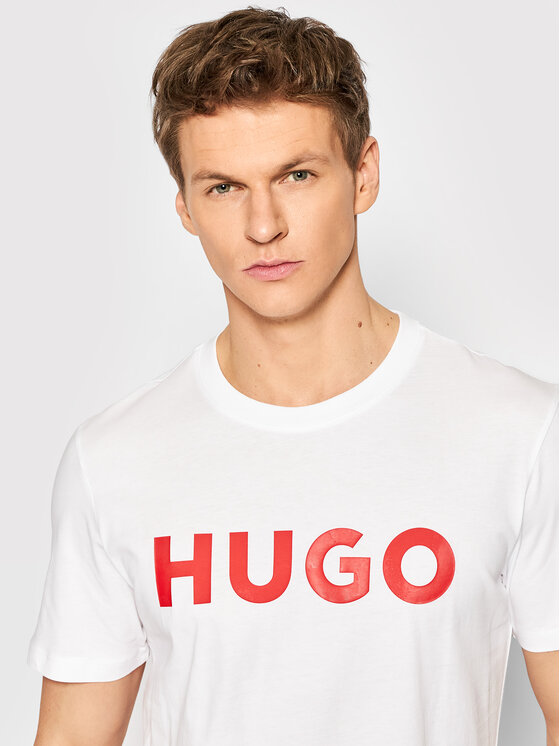 Hugo T-krekls Dulivio 50467556 Balts Regular Fit