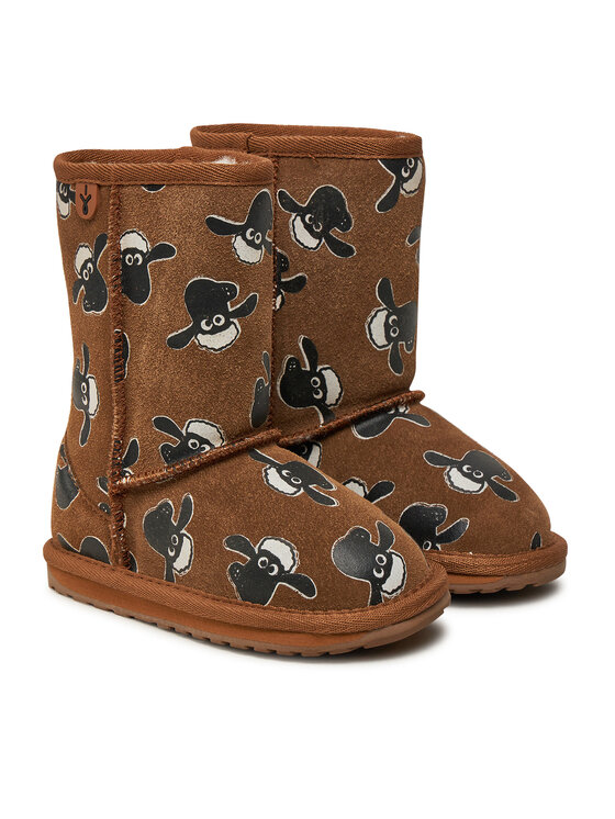 EMU Australia EMU Australia Śniegowce Shaun The Sheep Print K13107 Brązowy