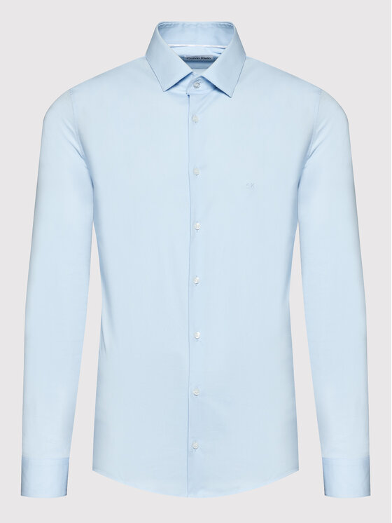Calvin Klein Calvin Klein Camicia Poplin K10K108229 Blu Slim Fit
