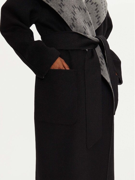 KARL LAGERFELD KARL LAGERFELD Μάλλινο παλτό 246W1502 Γκρι Loose Fit