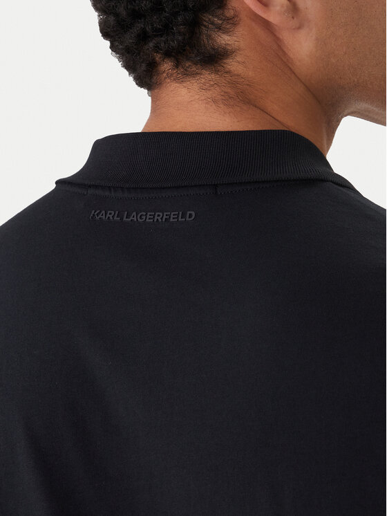 KARL LAGERFELD KARL LAGERFELD Тениска с яка и копчета 745710 562224 Тъмносин Regular Fit