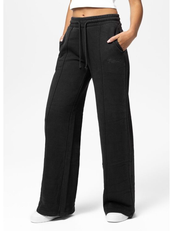 PITBULL PITBULL Spodnie dresowe Washed LOVIA WIDE LEG Szary Regular Fit