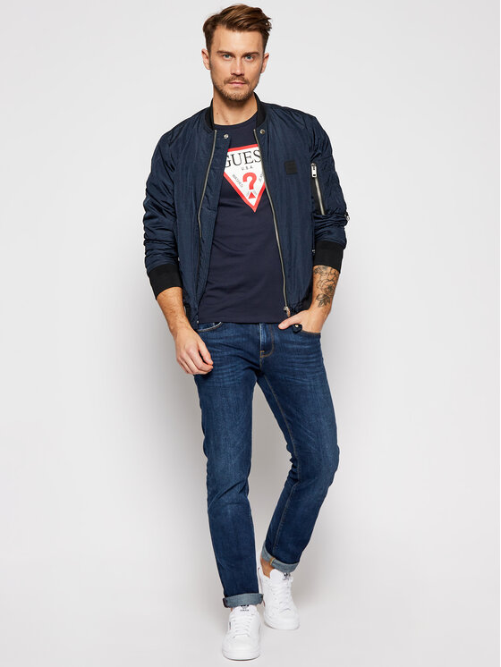 Guess Guess T-Shirt Orginal M0BI71 I3Z11 Dunkelblau Slim Fit