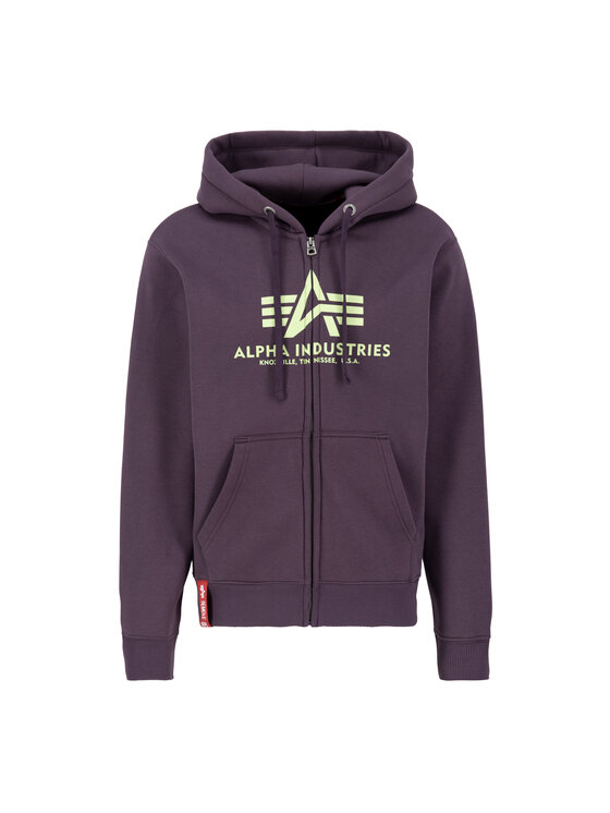Alpha Industries Alpha Industries Bluza Basic Zip Hoodie Fioletowy Regular Fit