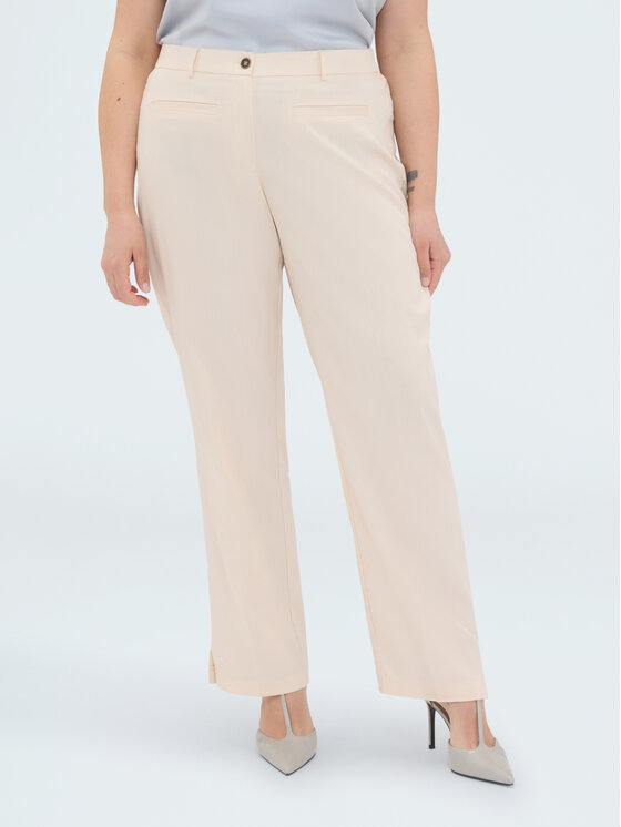 Fiorella Rubino Fiorella Rubino Spodnie materiałowe P037T005271N0V1 Kremowy Regular Fit