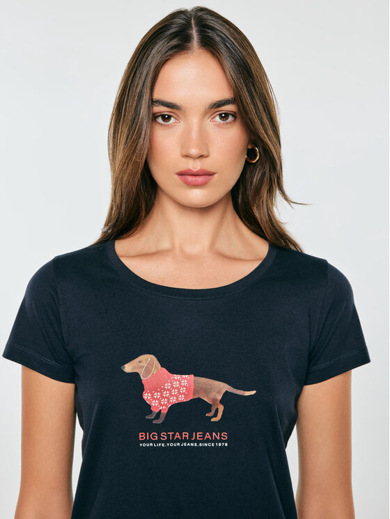 BIG STAR BIG STAR T-Shirt MADISONA Granatowy Basic Fit