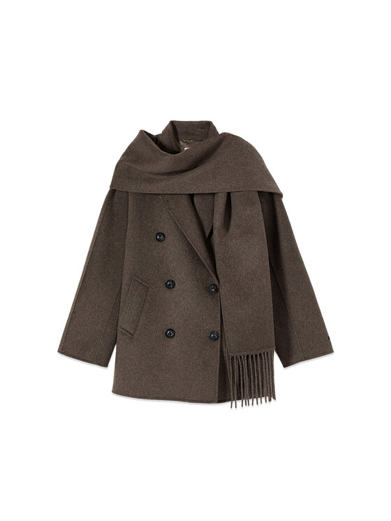Oltre Oltre Płaszcz zimowy 0022J000179N022 Brązowy Over Fit