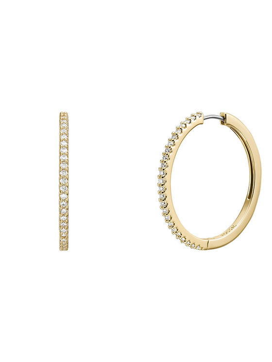 Fossil Fossil Kolczyki Er Glitz Hoop JA7261710 Złoty