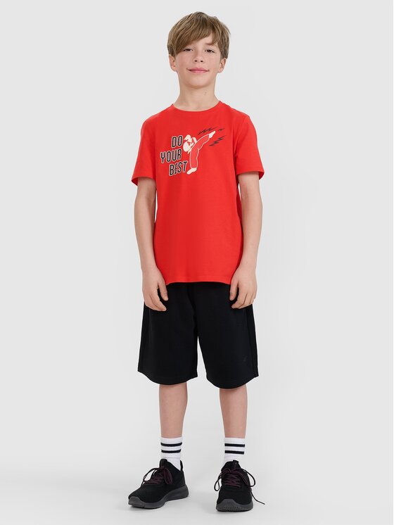 4F 4F T-shirt 4FJRSS25TTSHM2643-62S Rosso Regular Fit