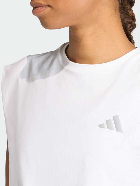 adidas adidas Koszulka techniczna 158801 Biały Loose Fit