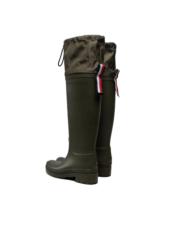 Tommy Hilfiger Tommy Hilfiger Gummistiefel Overknee Rainboot FW0FW06778 Khakifarben