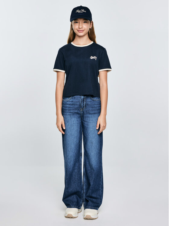 BIG STAR BIG STAR T-Shirt KOLA Granatowy Basic Fit