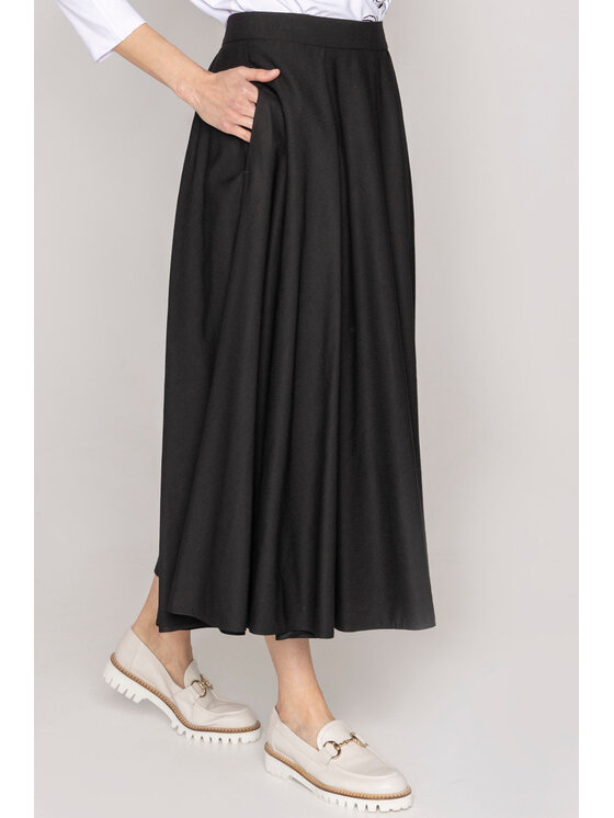 Deni Cler Milano Deni Cler Milano Spódnica midi W-DC-7006-D2-D2-90-1 Czarny Regular Fit