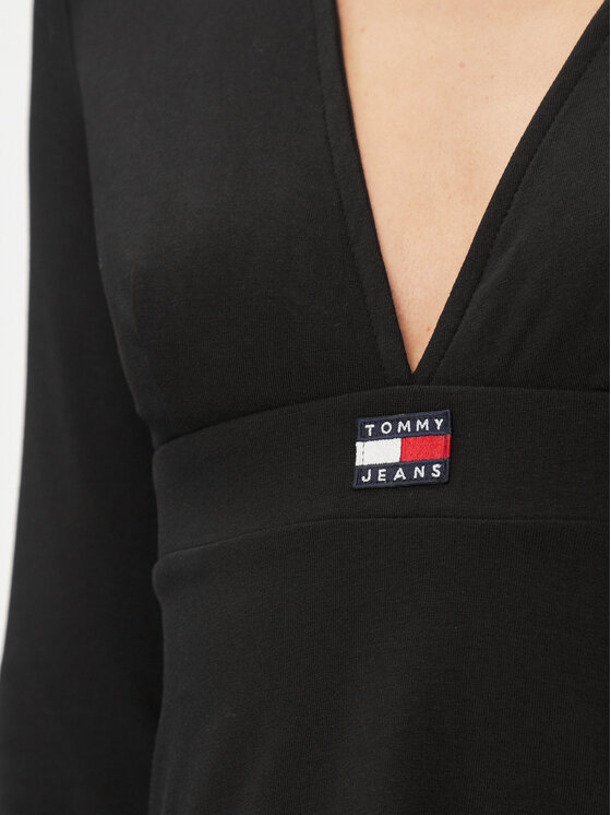 Tommy Jeans Tommy Jeans Každodenní šaty Xs Badge DW0DW16484 Černá Slim Fit