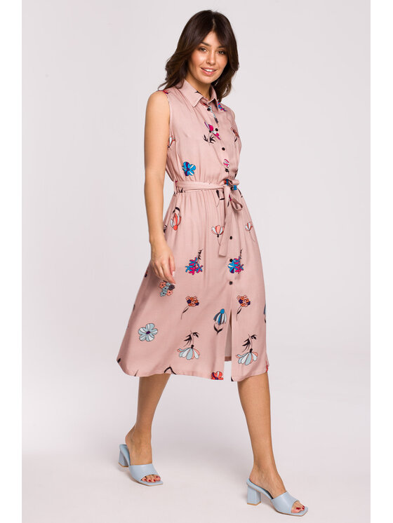 BeWear BeWear Sukienka codzienna B230 Różowy Comfort Fit