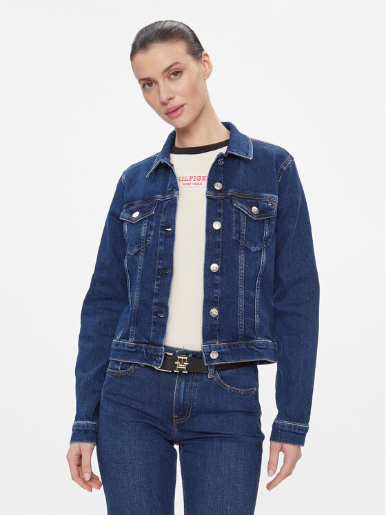 Tommy Hilfiger Tommy Hilfiger Дънково яке WW0WW40654 Тъмносин Slim Fit