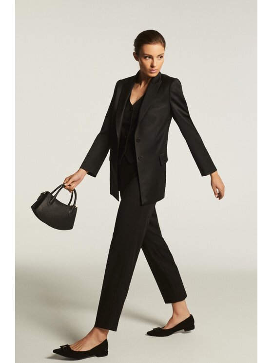 Deni Cler Milano Deni Cler Milano Spodnie materiałowe W-DC-5274-D5-H3-90-1 Czarny Slim Leg