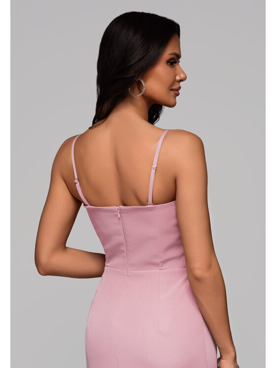 Ombre Ombre Sukienka wieczorowa LA-OM-DLR094 Różowy Regular Fit