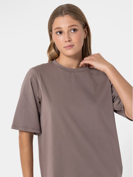 BASICLO BASICLO T-Shirt BSL-032-0403 Beżowy ciemny Oversize